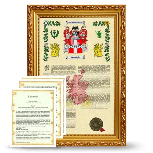 Randolphs Framed Armorial History and Symbolism - Gold