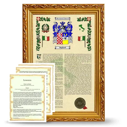 Raphael Framed Armorial History and Symbolism - Gold