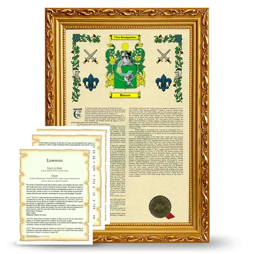Remus Framed Armorial History and Symbolism - Gold