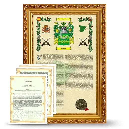 Rodas Framed Armorial History and Symbolism - Gold