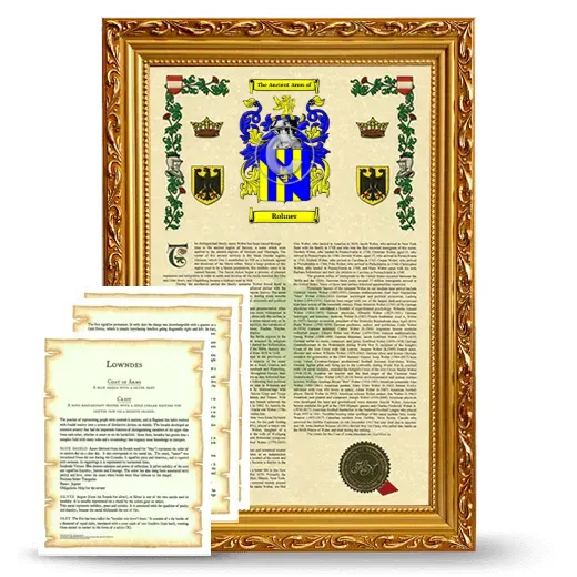 Rohner Framed Armorial History and Symbolism - Gold