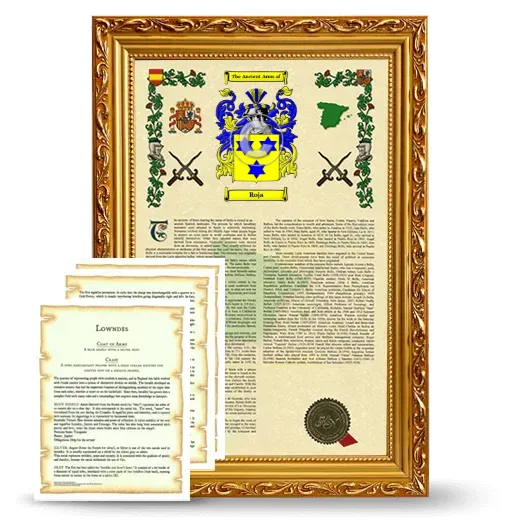 Roja Framed Armorial History and Symbolism - Gold