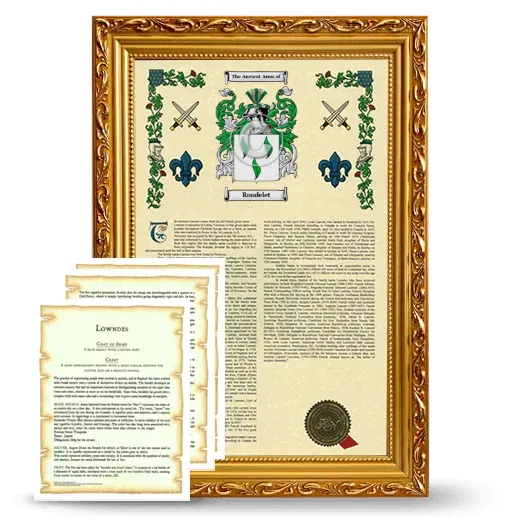 Rondelet Framed Armorial History and Symbolism - Gold