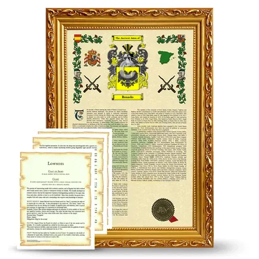 Rosado Framed Armorial History and Symbolism - Gold