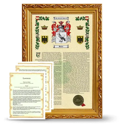 Rotar Framed Armorial History and Symbolism - Gold