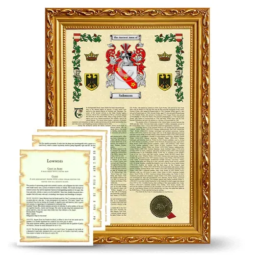 Salomon Framed Armorial History and Symbolism - Gold