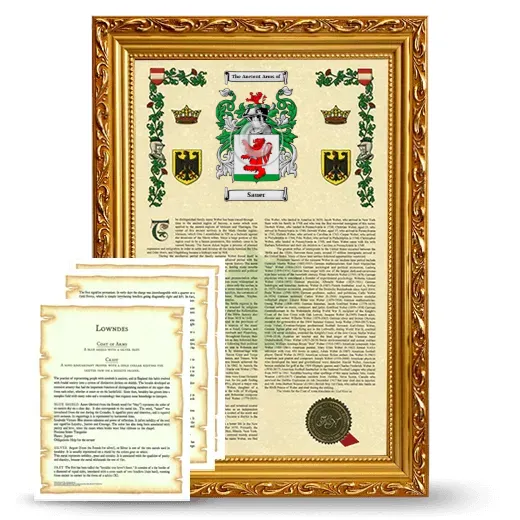 Sauer Framed Armorial History and Symbolism - Gold