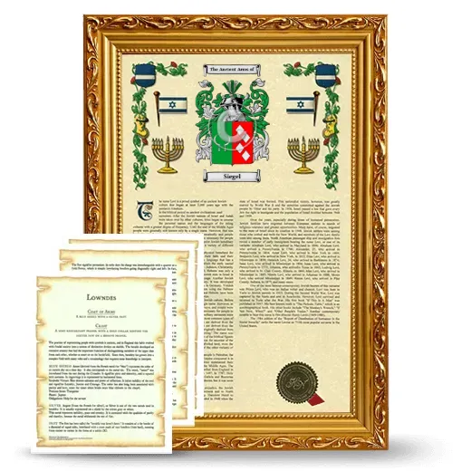 Siegel Framed Armorial History and Symbolism - Gold
