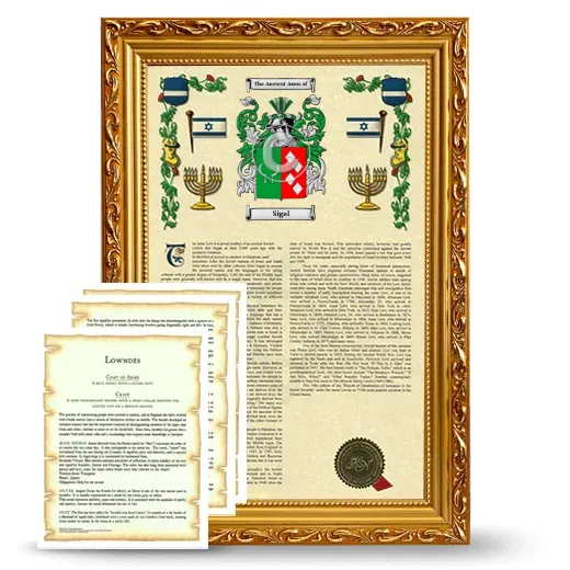 Sigal Framed Armorial History and Symbolism - Gold