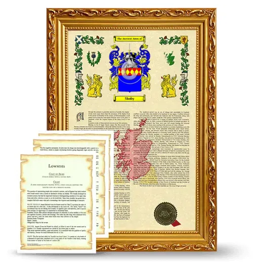 Skoby Framed Armorial History and Symbolism - Gold