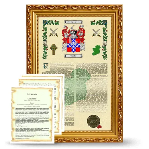 Taaffe Framed Armorial History and Symbolism - Gold