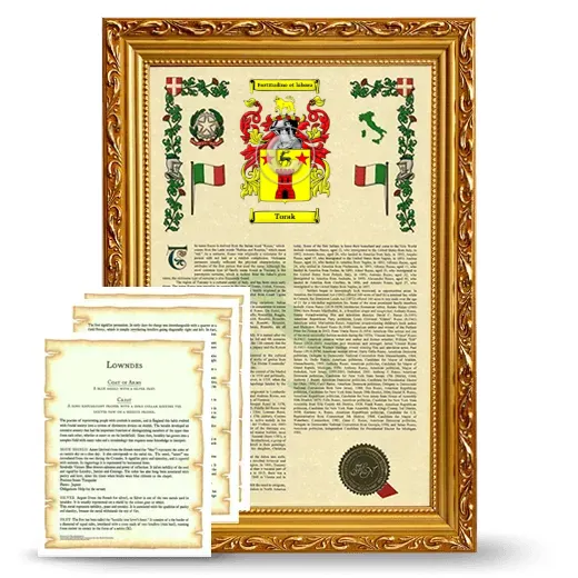 Torak Framed Armorial History and Symbolism - Gold