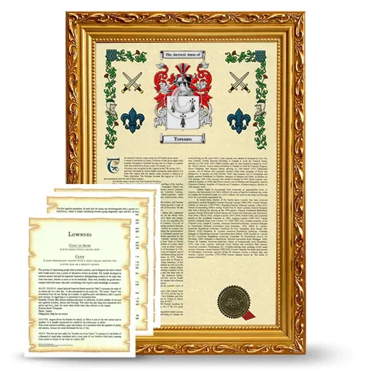 Tressan Framed Armorial History and Symbolism - Gold