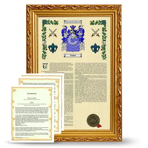 Vichee Framed Armorial History and Symbolism - Gold