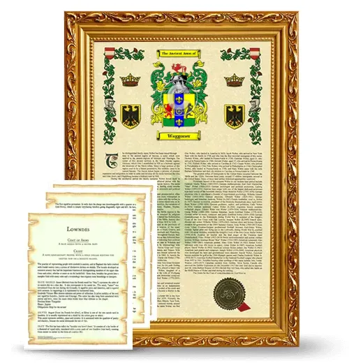 Waggoner Framed Armorial History and Symbolism - Gold