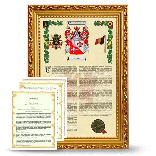 Wanen Framed Armorial History and Symbolism - Gold