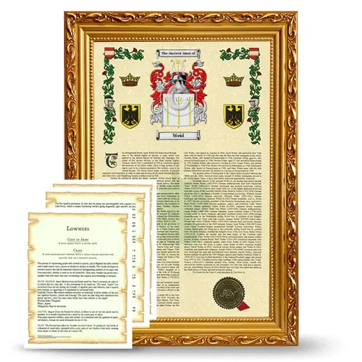 Weid Framed Armorial History and Symbolism - Gold