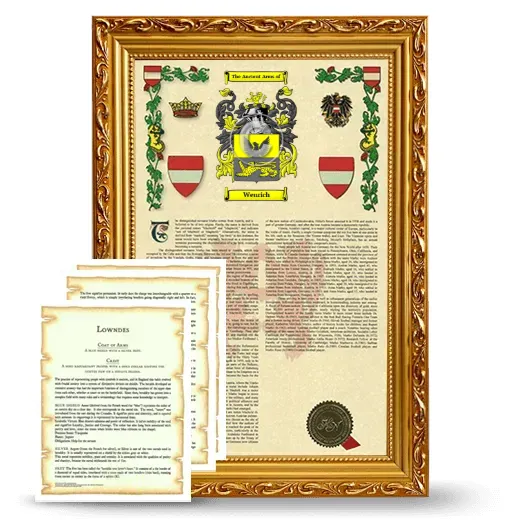 Wenrich Framed Armorial History and Symbolism - Gold