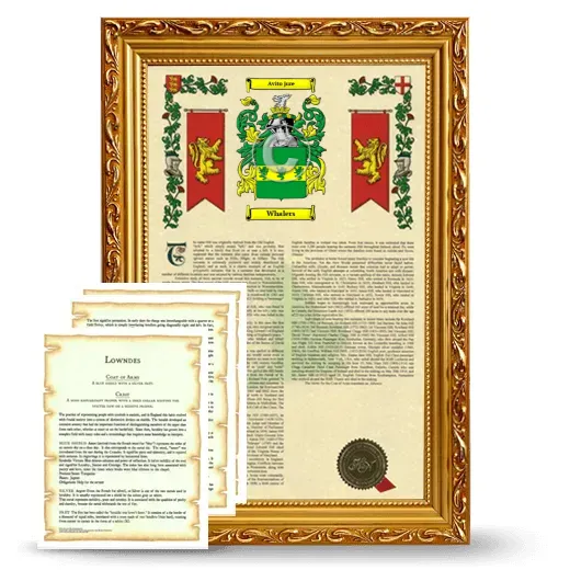 Whalers Framed Armorial History and Symbolism - Gold