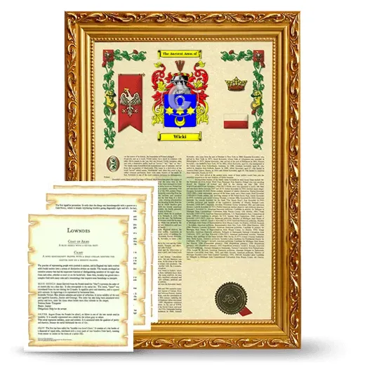 Wicki Framed Armorial History and Symbolism - Gold