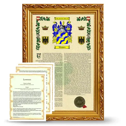 Wiemers Framed Armorial History and Symbolism - Gold