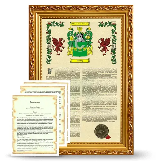 Winey Framed Armorial History and Symbolism - Gold