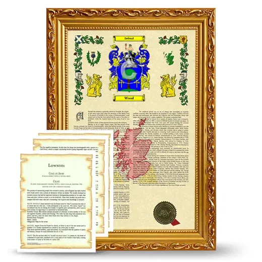 Wood Framed Armorial History and Symbolism - Gold