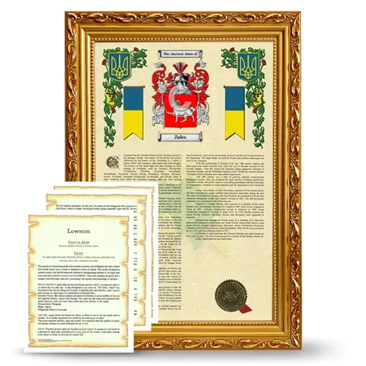 Zales Framed Armorial History and Symbolism - Gold