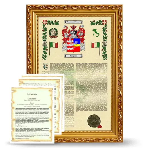 Zangaro Framed Armorial History and Symbolism - Gold