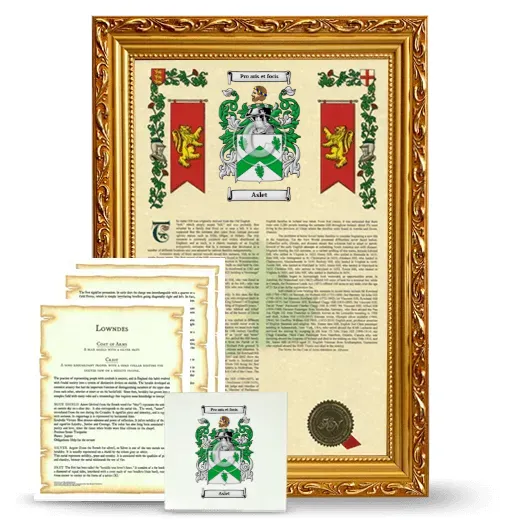 Aslet Framed Armorial, Symbolism and Large Tile - Gold