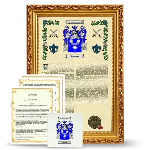 Beaucage Framed Armorial, Symbolism and Large Tile - Gold