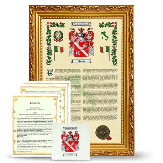 Ciaccio Framed Armorial, Symbolism and Large Tile - Gold