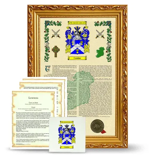 Cumine Framed Armorial, Symbolism and Large Tile - Gold
