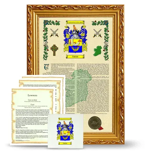 Curras Framed Armorial, Symbolism and Large Tile - Gold