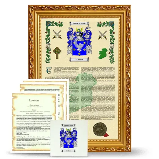 D'alton Framed Armorial, Symbolism and Large Tile - Gold