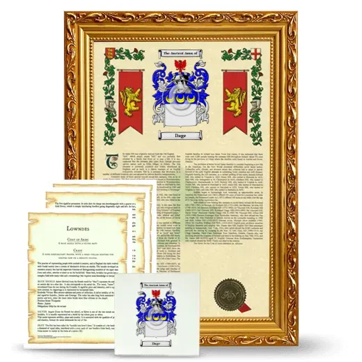 Dage Framed Armorial, Symbolism and Large Tile - Gold