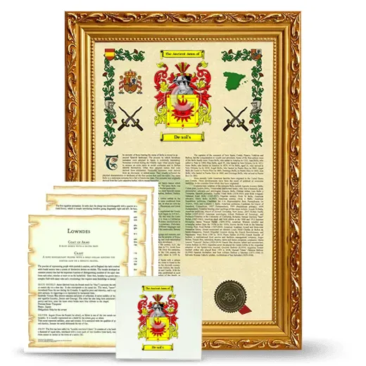 De sol's Framed Armorial, Symbolism and Large Tile - Gold