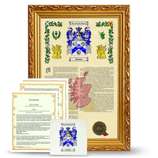 Durant Framed Armorial, Symbolism and Large Tile - Gold
