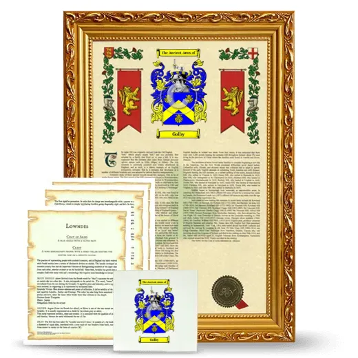 Golby Framed Armorial, Symbolism and Large Tile - Gold