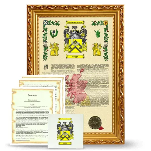 Griggs Framed Armorial, Symbolism and Large Tile - Gold