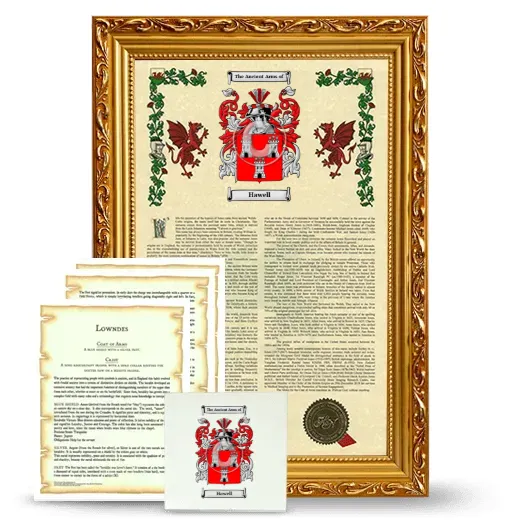 Hawell Framed Armorial, Symbolism and Large Tile - Gold