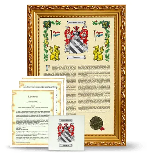 Heuwen Framed Armorial, Symbolism and Large Tile - Gold