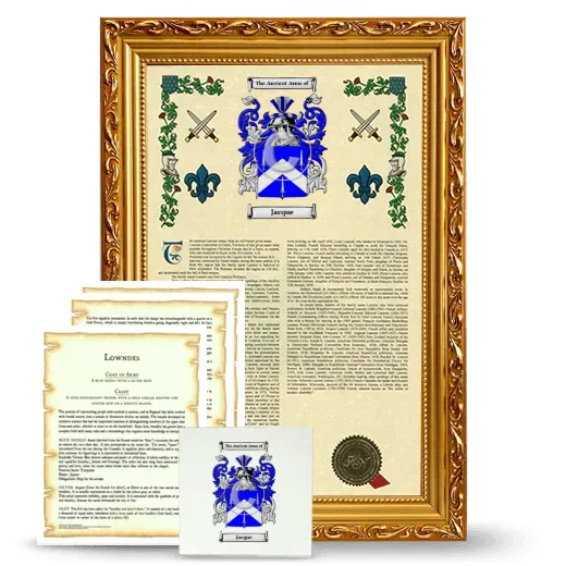 Jacque Framed Armorial, Symbolism and Large Tile - Gold