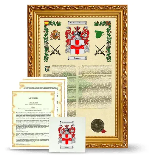 Juanes Framed Armorial, Symbolism and Large Tile - Gold