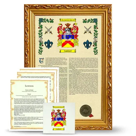 Lombard Framed Armorial, Symbolism and Large Tile - Gold