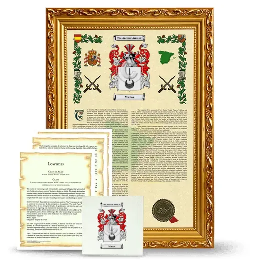 Matas Framed Armorial, Symbolism and Large Tile - Gold