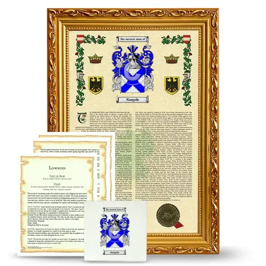 Naegele Framed Armorial, Symbolism and Large Tile - Gold