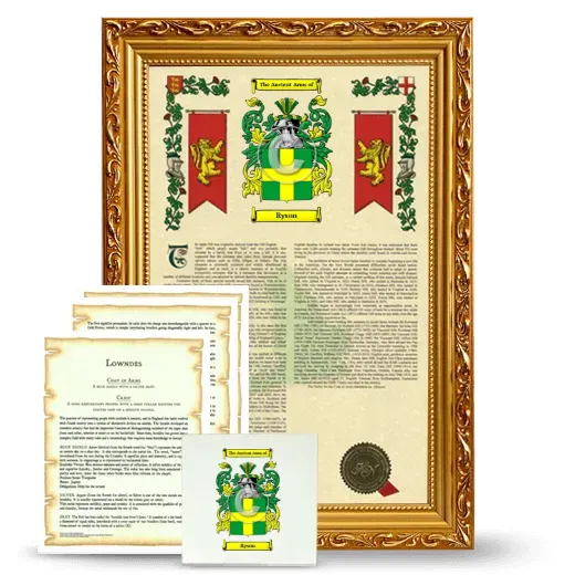 Ryson Framed Armorial, Symbolism and Large Tile - Gold