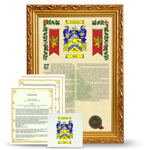 Swift Framed Armorial, Symbolism and Large Tile - Gold