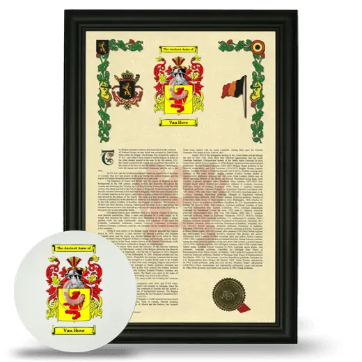 Van Hove Framed Armorial History and Mouse Pad - Black